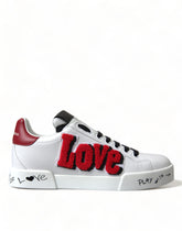 Dolce & Gabbana White Love Patch Portofino Classic Sneakers Shoes -   -  Dolce & Gabbana.